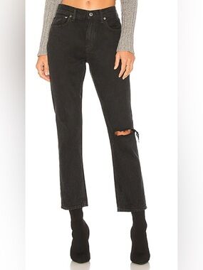 AGOLDE Cigarette Low Slung Straight Leg High-Rise Black Jeans Size 31